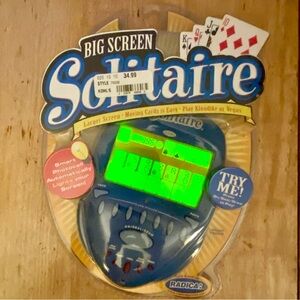 Radica Big Screen Solitaire handheld electronic game. NWT. Orig. sealed package.